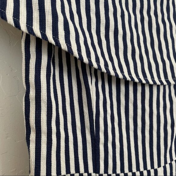 Aqua Striped Off the Shoulder Rompers XS - Picture 5 of 6